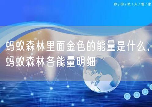 蚂蚁森林里面金色的能量是什么，蚂蚁森林各能量明细