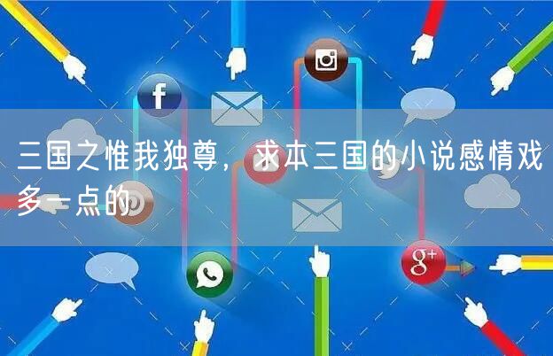 三国之惟我独尊，求本三国的小说感情戏多一点的