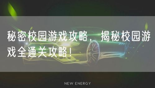 秘密校园游戏攻略，揭秘校园游戏全通关攻略！