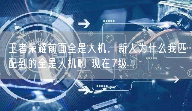 王者荣耀前面全是人机，新人为什么我匹配到的全是人机啊 现在7级