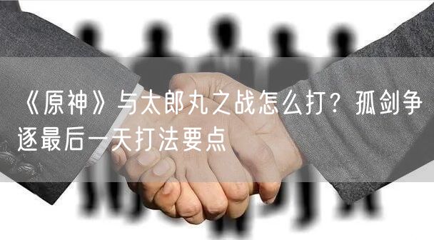 《原神》与太郎丸之战怎么打？孤剑争逐最后一天打法要点