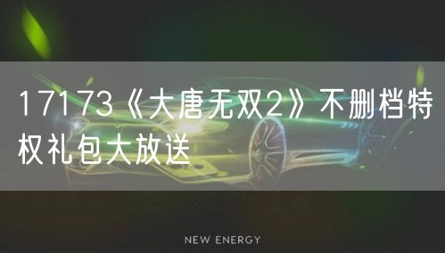 17173《大唐无双2》不删档特权礼包大放送