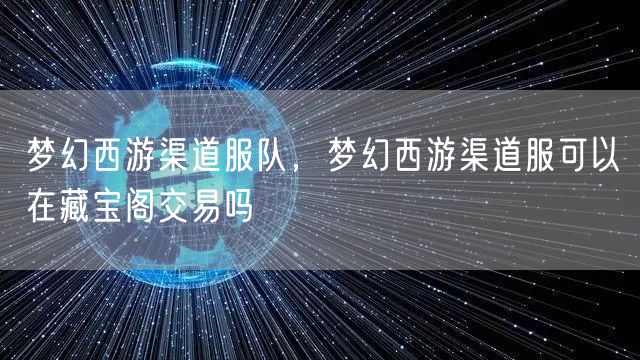 梦幻西游渠道服队，梦幻西游渠道服可以在藏宝阁交易吗