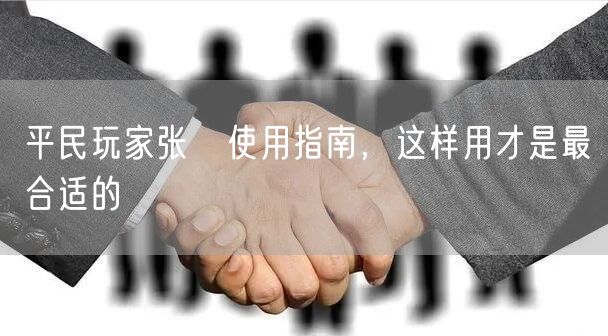 平民玩家张纮使用指南，这样用才是最合适的