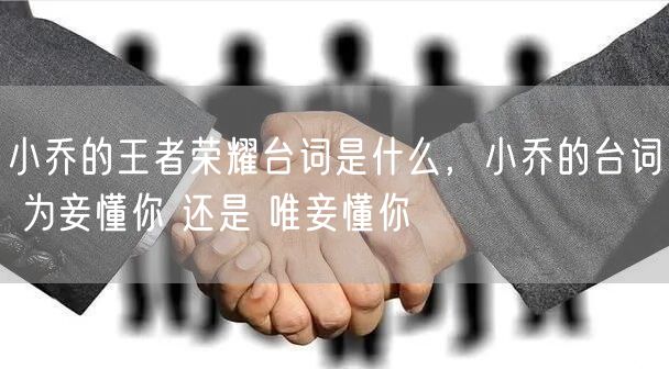 小乔的王者荣耀台词是什么，小乔的台词 为妾懂你 还是 唯妾懂你