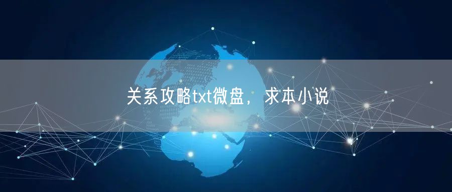 关系攻略txt微盘，求本小说