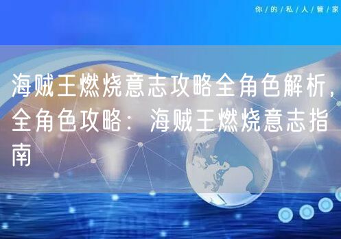 海贼王燃烧意志攻略全角色解析，全角色攻略：海贼王燃烧意志指南