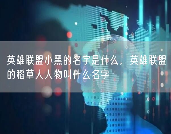 英雄联盟小黑的名字是什么，英雄联盟的稻草人人物叫什么名字