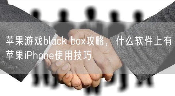 苹果游戏black box攻略，什么软件上有苹果iPhone使用技巧