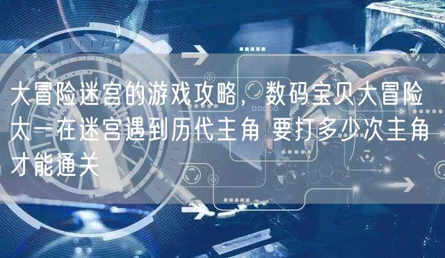 大冒险迷宫的游戏攻略，数码宝贝大冒险 太一在迷宫遇到历代主角 要打多少次主角 才能通关