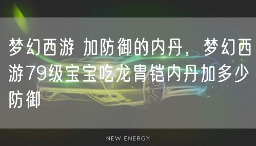 梦幻西游 加防御的内丹，梦幻西游79级宝宝吃龙胄铠内丹加多少防御