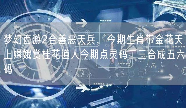 梦幻西游2合善恶天兵，今期生肖带金花天上嫦娥赏桂花道人今期点灵码二三合成五六码