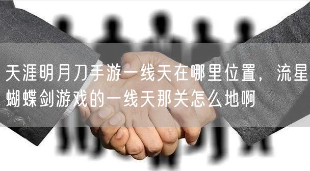 天涯明月刀手游一线天在哪里位置，流星蝴蝶剑游戏的一线天那关怎么地啊