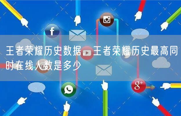 王者荣耀历史数据，王者荣耀历史最高同时在线人数是多少