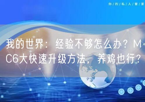 我的世界：经验不够怎么办？MC6大快速升级方法，养鸡也行？