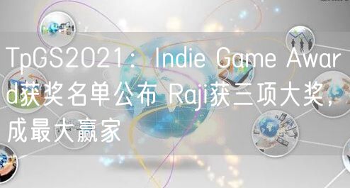 TpGS2021：Indie Game Award获奖名单公布 Raji获三项大奖，成最大赢家