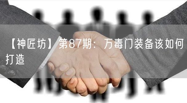 【神匠坊】第87期：万毒门装备该如何打造