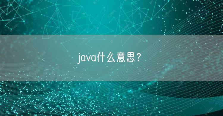 java什么意思？