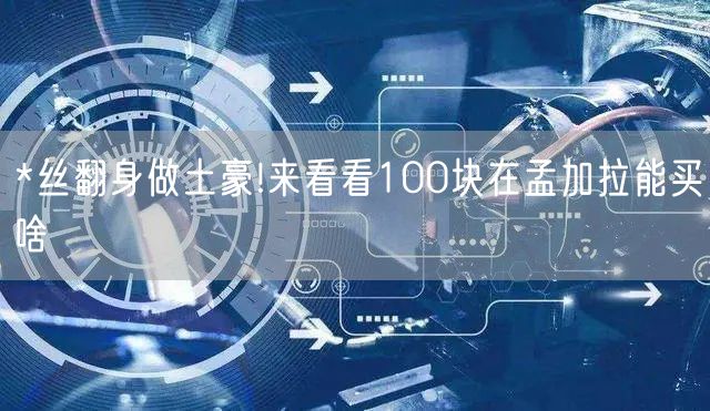 *丝翻身做土豪!来看看100块在孟加拉能买啥