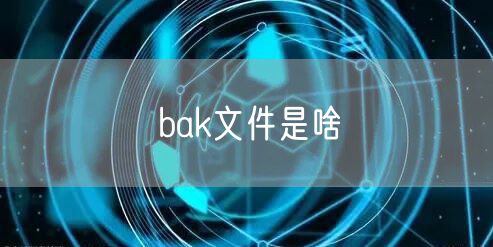 bak文件是啥