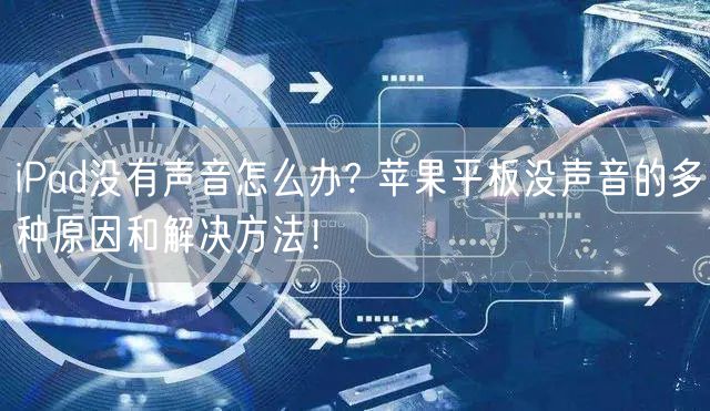 iPad没有声音怎么办? 苹果平板没声音的多种原因和解决方法！