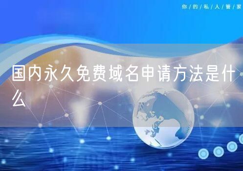 国内永久免费域名申请方法是什么