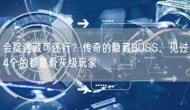 会捉迷藏可还行？传奇的隐藏BOSS，见过4个的都是骨灰级玩家