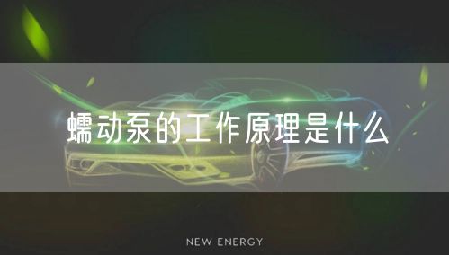 蠕动泵的工作原理是什么