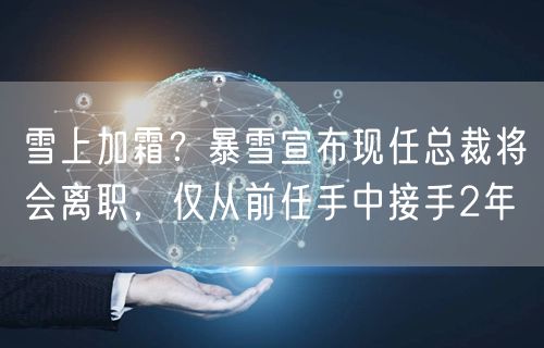雪上加霜？暴雪宣布现任总裁将会离职，仅从前任手中接手2年